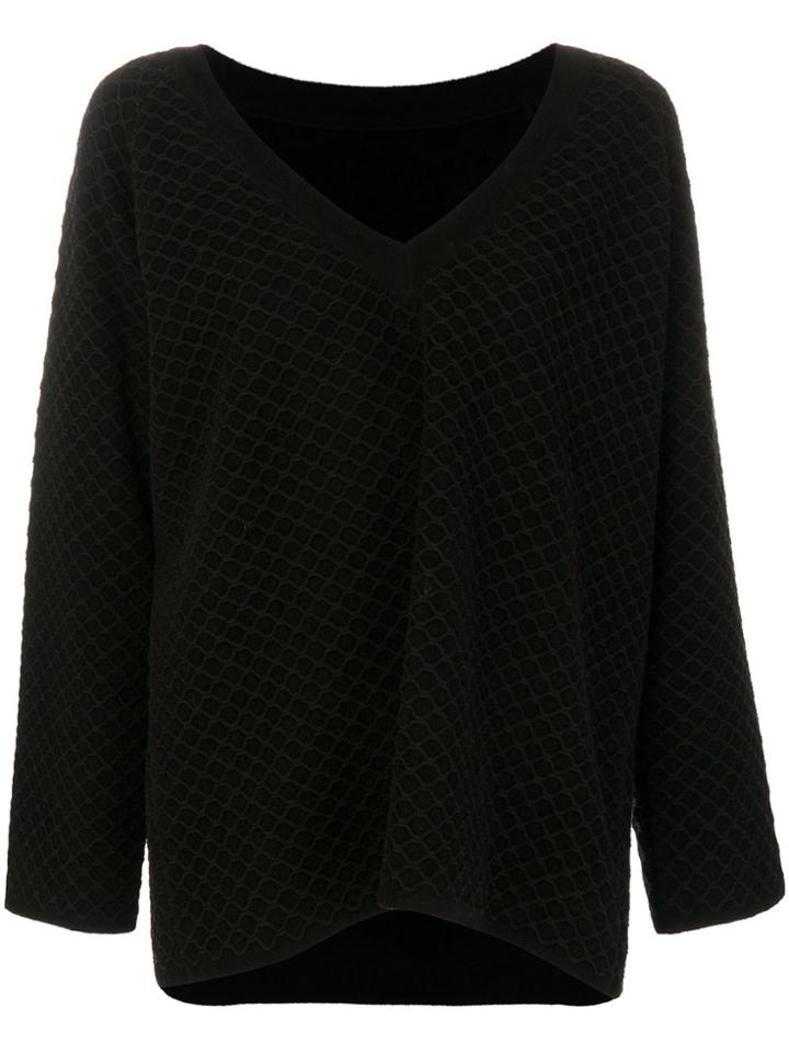 Alaïa Vintage V-neck Chunky Jumper - Black