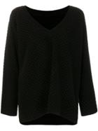 Alaïa Vintage V-neck Chunky Jumper - Black