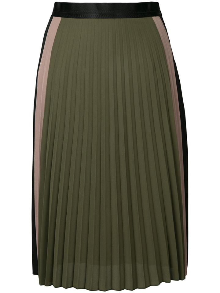 Jil Sander Navy Pleated Midi Skirt - Black