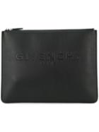 Givenchy Embossed Classic Logo Clutch, Men's, Black, Leather
