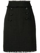 Msgm Tweed Double-breasted Skirt - Black