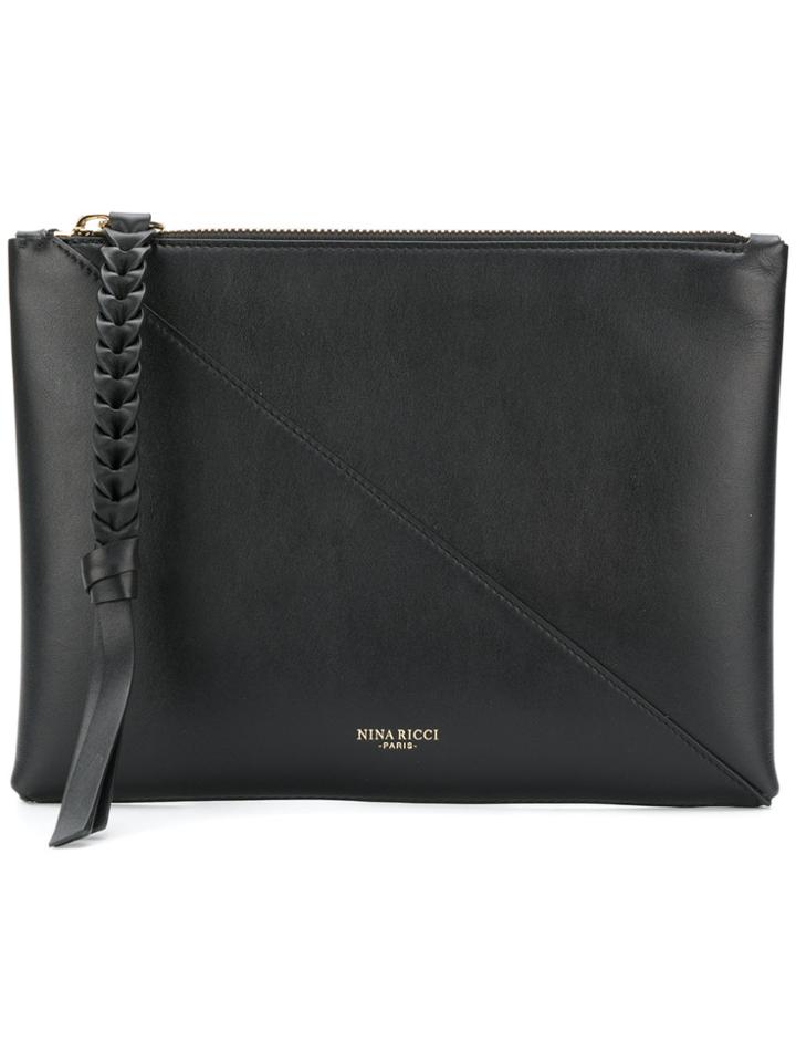 Nina Ricci Zipped Clutch - Black