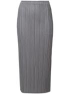Pleats Please By Issey Miyake Pleated Pencil Skirt - Grey
