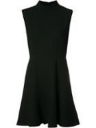Saint Laurent Stand-up Collar Mini Dress, Women's, Size: 38, Black, Wool