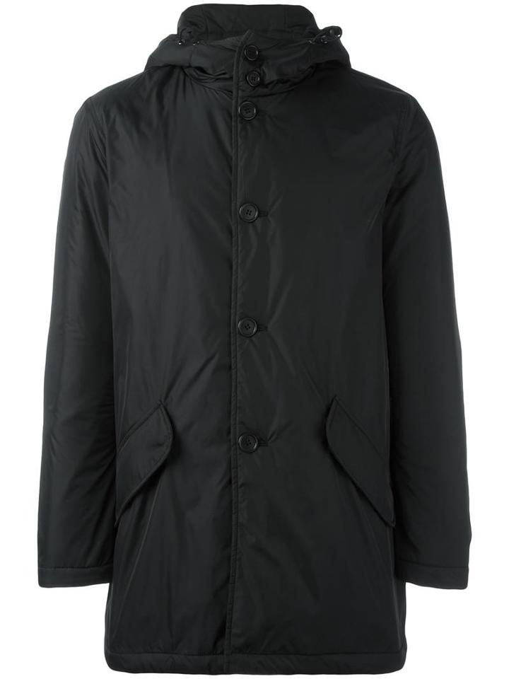 Aspesi Hooded Coat, Men's, Size: Large, Black, Polyamide/polyester/wool