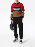Burberry Chunky Knitted Stripe Jumper - Red