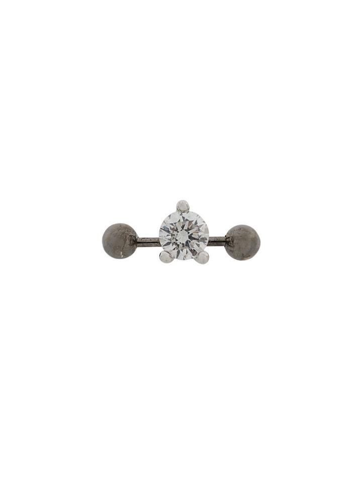Delfina Delettrez 18kt White Gold Two In One Pierced Diamond Stud -