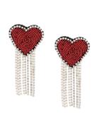 Venessa Arizaga Love Heart Clip-on Earrings - Red