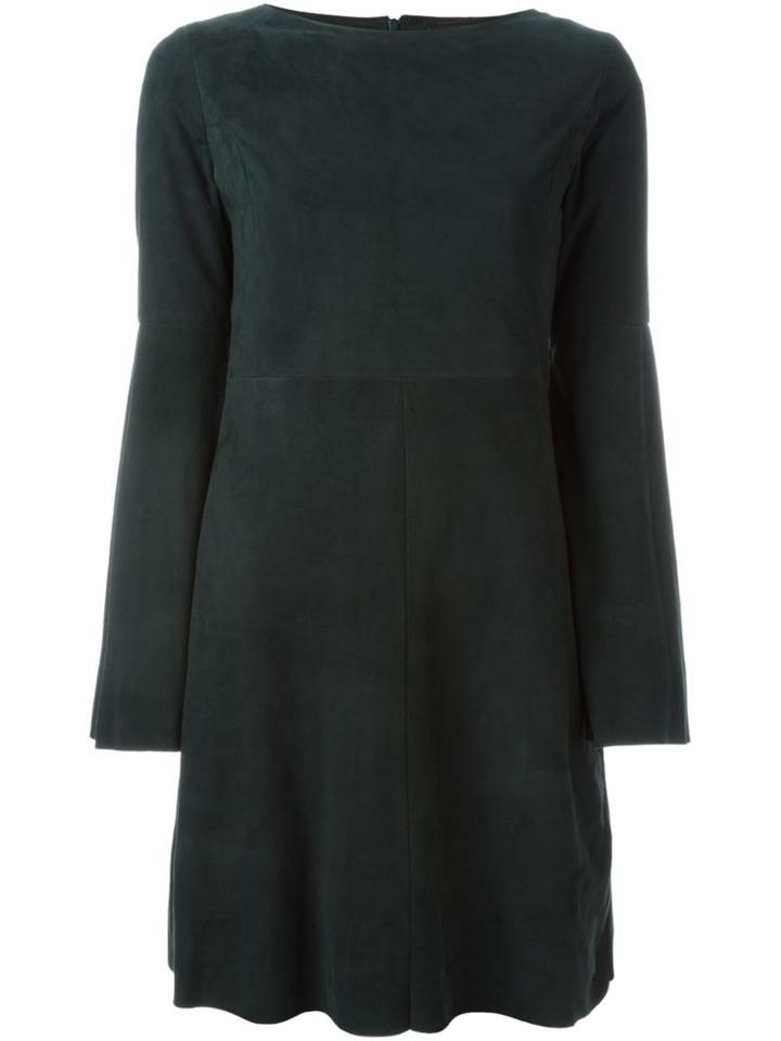 Drome Panelled Dress, Women's, Size: Small, Green, Cupro/goat Suede