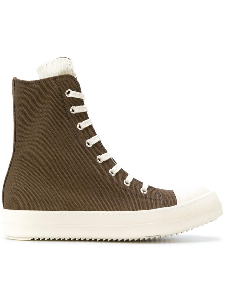 Rick Owens Drkshdw Canvas High Top Sneakers - Brown