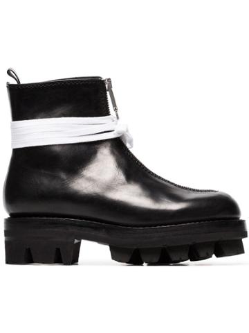 Alyx Tank Xx Leather Zip Up Ankle Boots - Black