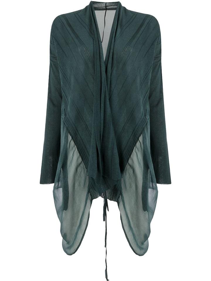 Masnada Long Sheer Cardigan - Green