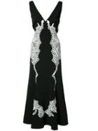 Jonathan Simkhai Lace Appliqué Gown, Women's, Size: 10, Black, Acetate