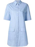 Grey Jason Wu Striped Shortsleeved Shirt Dress