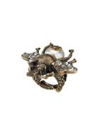 Gucci Bee Ring With Crystals And Pearl - Gold