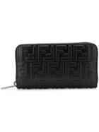 Fendi Ff Logo Zip-around Wallet - Black