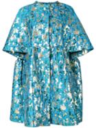Gianluca Capannolo Metallic Coat, Women's, Size: 42, Blue, Cotton/polyester/nylon/acetate