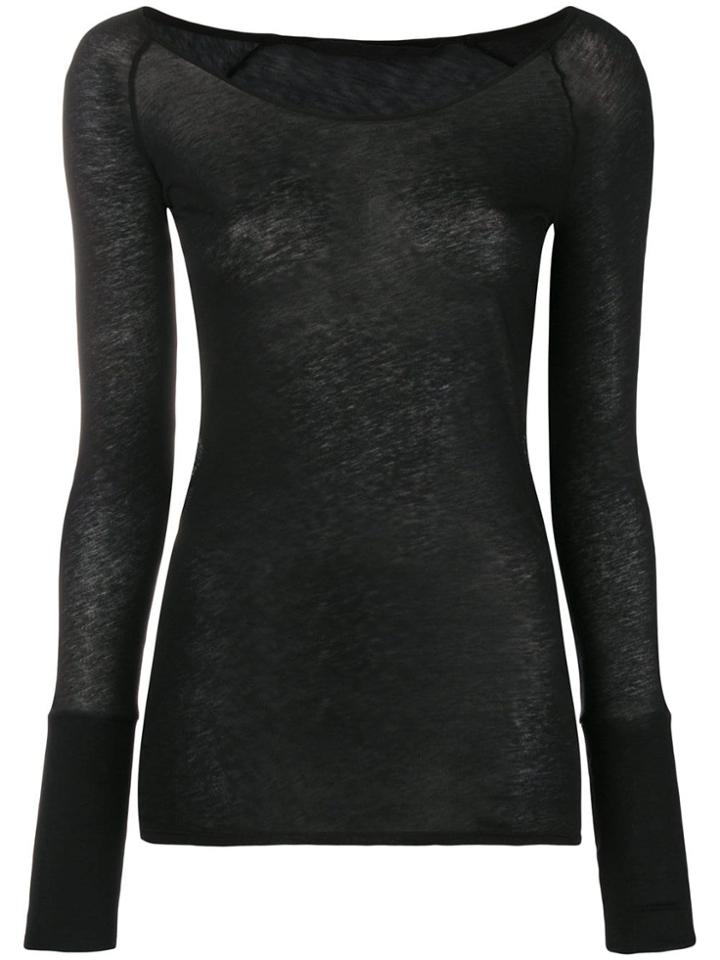 Humanoid Scoop Neck Long Sleeved Top - Black