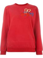 Peter Jensen Fish Rabbit Sweatshirt, Women's, Size: Small, Red, Cotton/spandex/elastane