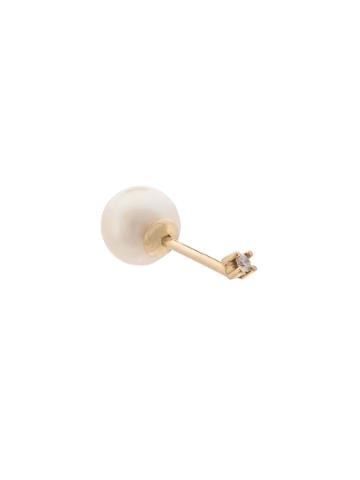 Sara Lasry 18kt Gold Diamond And Pearl Stud Earring - Metallic