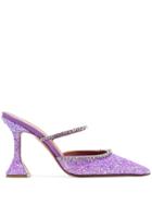 Amina Muaddi Gilda 95 Glitter Mules - Purple