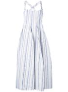 Stefano Mortari - Striped Dress - Women - Linen/flax - 40, Women's, White, Linen/flax