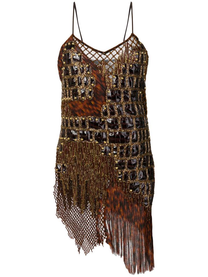 Balmain Bead-embellished Tank Top - Brown