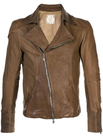 Guidi Leather Biker Jacket - Brown