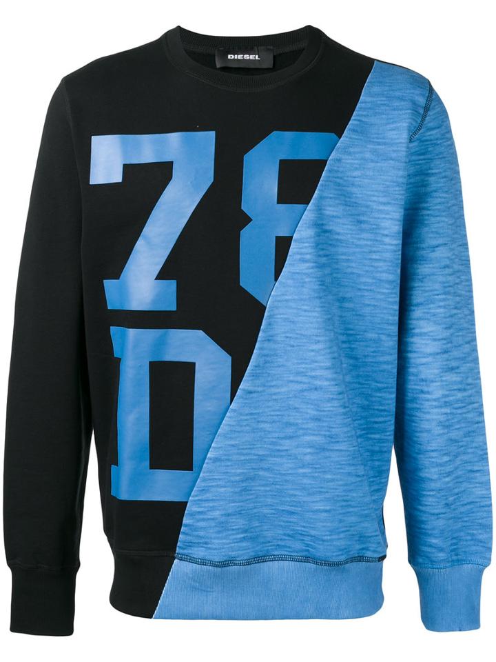 Diesel Printed Sweatshirt, Men's, Size: Large, Black, Cotton