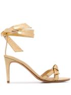 Alexandre Birman Wrap Tie Heeled Sandals - Gold