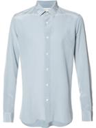 Saint Laurent Micro Dot Shirt, Men's, Size: 40, Blue, Silk