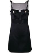 Versace Pre-owned Sheer Panel Mini Dress - Black