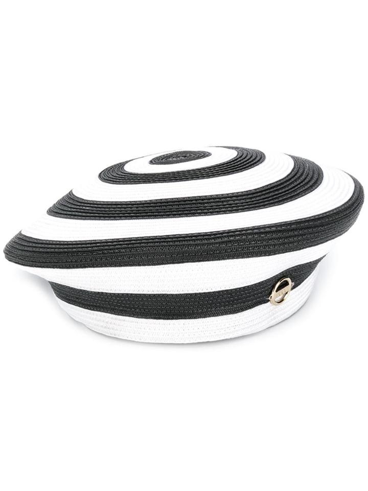 Emilio Pucci Striped Woven Beret - Black
