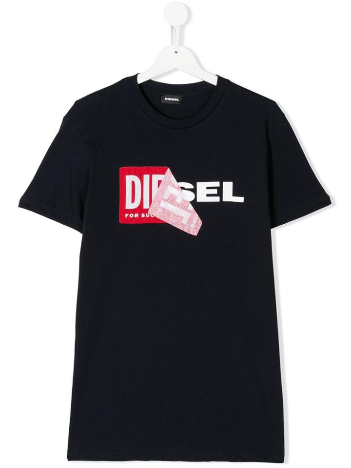 Diesel Kids Teen Graphic Print T-shirt - Blue