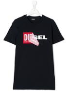 Diesel Kids Teen Graphic Print T-shirt - Blue