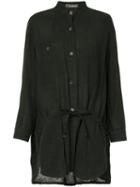 Issey Miyake Pre-owned Long Mandarin Collar Shirt - Black