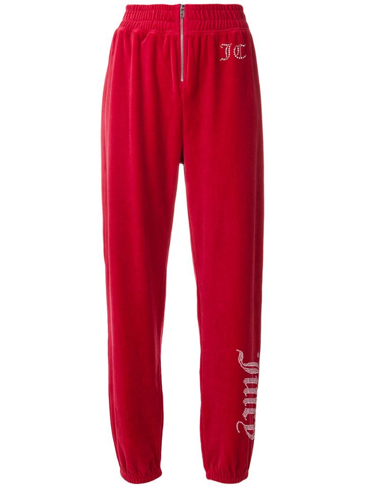 Juicy Couture Customisable Velour Track Trousers - Red