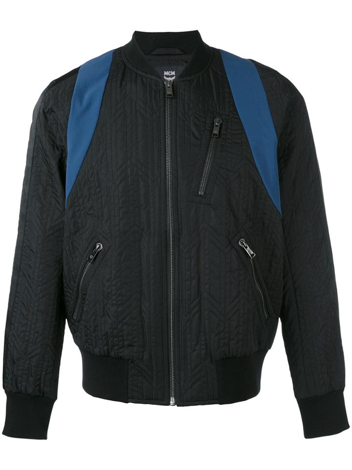 Mcm Zipped Bomber Jacket - Black