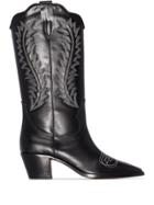 Paris Texas 55mm Embroidered Cowboy Boots - Black