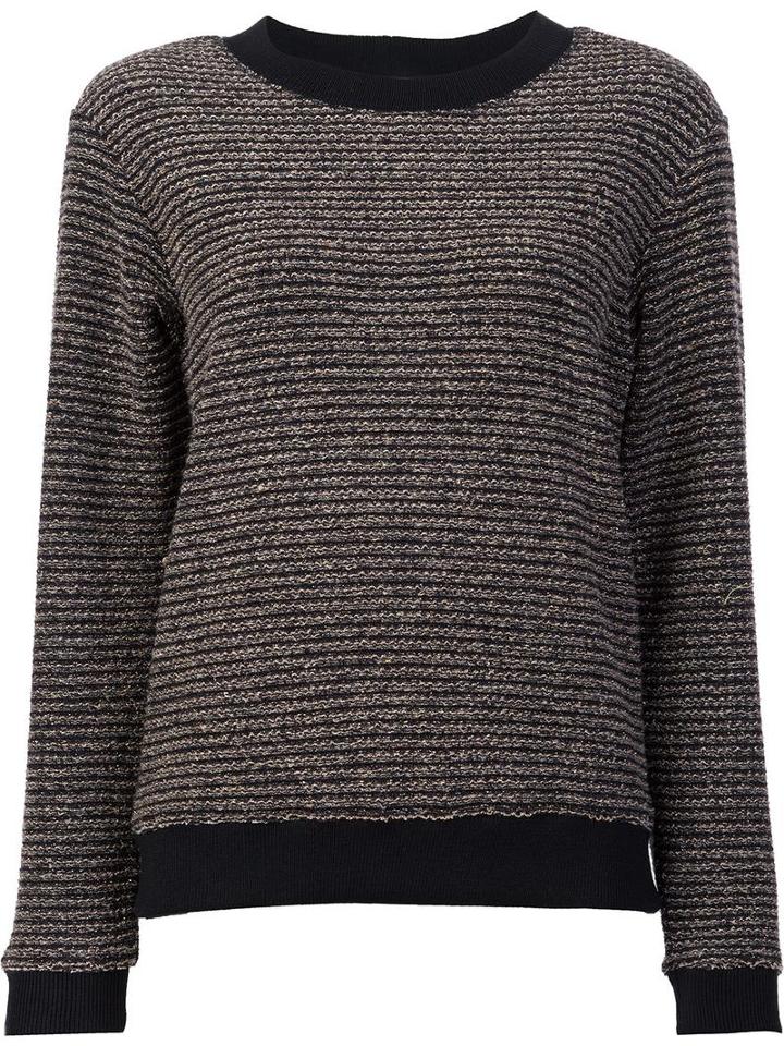Sonia Rykiel Round Neck Striped Jumper, Women's, Size: Small, Black, Wool/polyamide-8