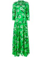 Floral Print Maxi Dress - Women - Silk/spandex/elastane - S, Green, Silk/spandex/elastane, P.a.r.o.s.h.