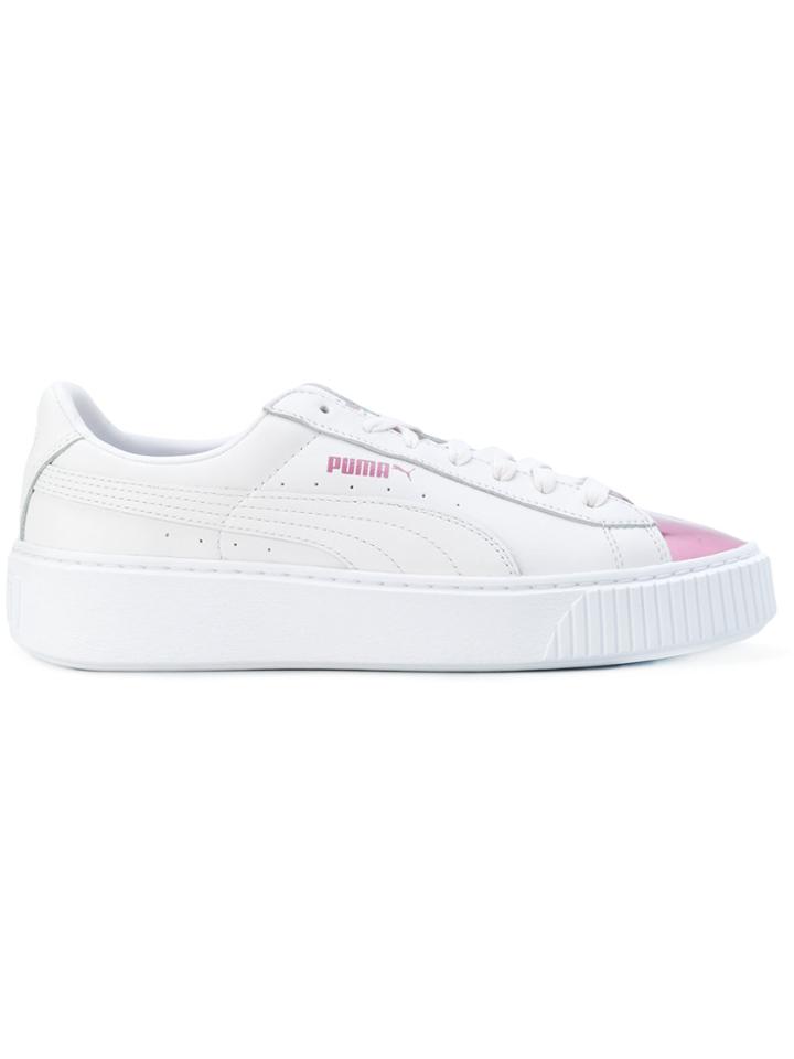 Puma Metallic Toe Lace-up Sneakers - White