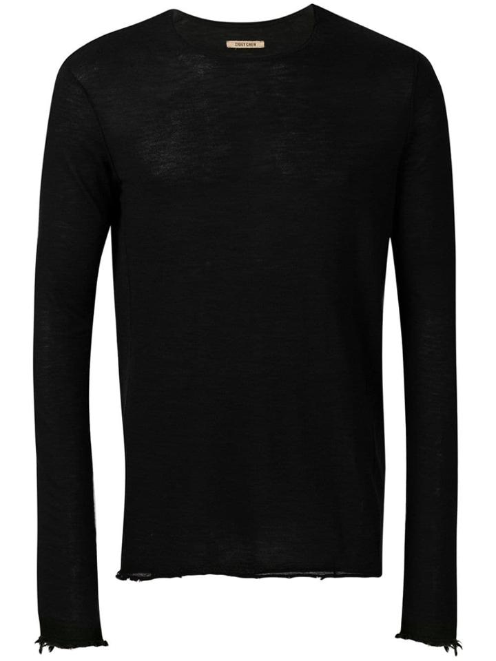 Ziggy Chen Fine Knit Sheer Sweater - Black