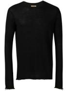 Ziggy Chen Fine Knit Sheer Sweater - Black
