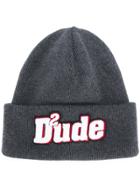 Dsquared2 Dude Embroidered Beanie - Grey