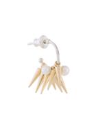 E.m. Pearl Cluster Spiked Earring - Metallic