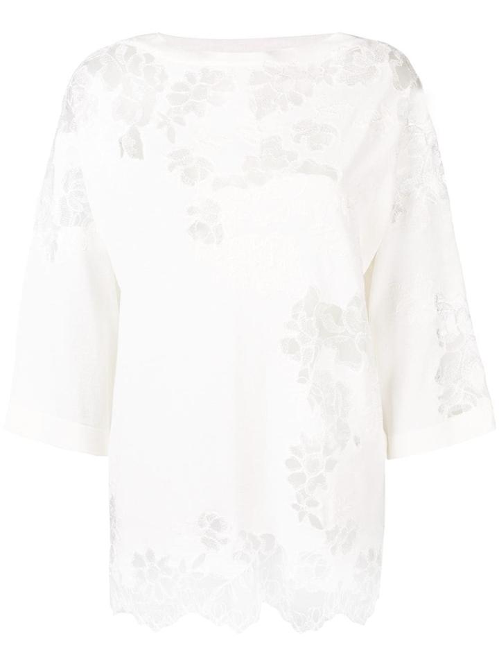 Ermanno Scervino Wide-sleeve Lace Blouse - White