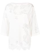 Ermanno Scervino Wide-sleeve Lace Blouse - White