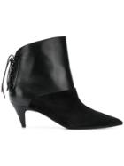Saint Laurent Laced Back Ankle Boots - Black