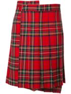 Junya Watanabe Comme Des Garçons Tartan Pleated Skorts - Red
